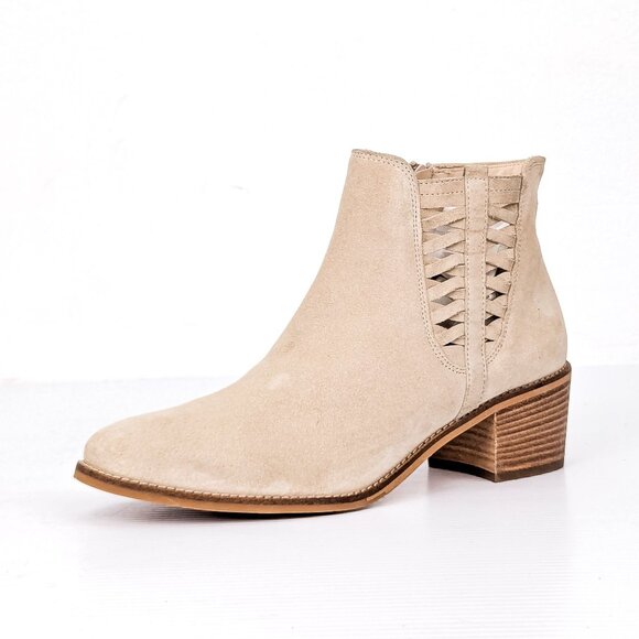 Paul Green Women Vienna Biscuit Soft Suede Zip Ankle Boots sz 8.5US AUS6 - Picture 3 of 8